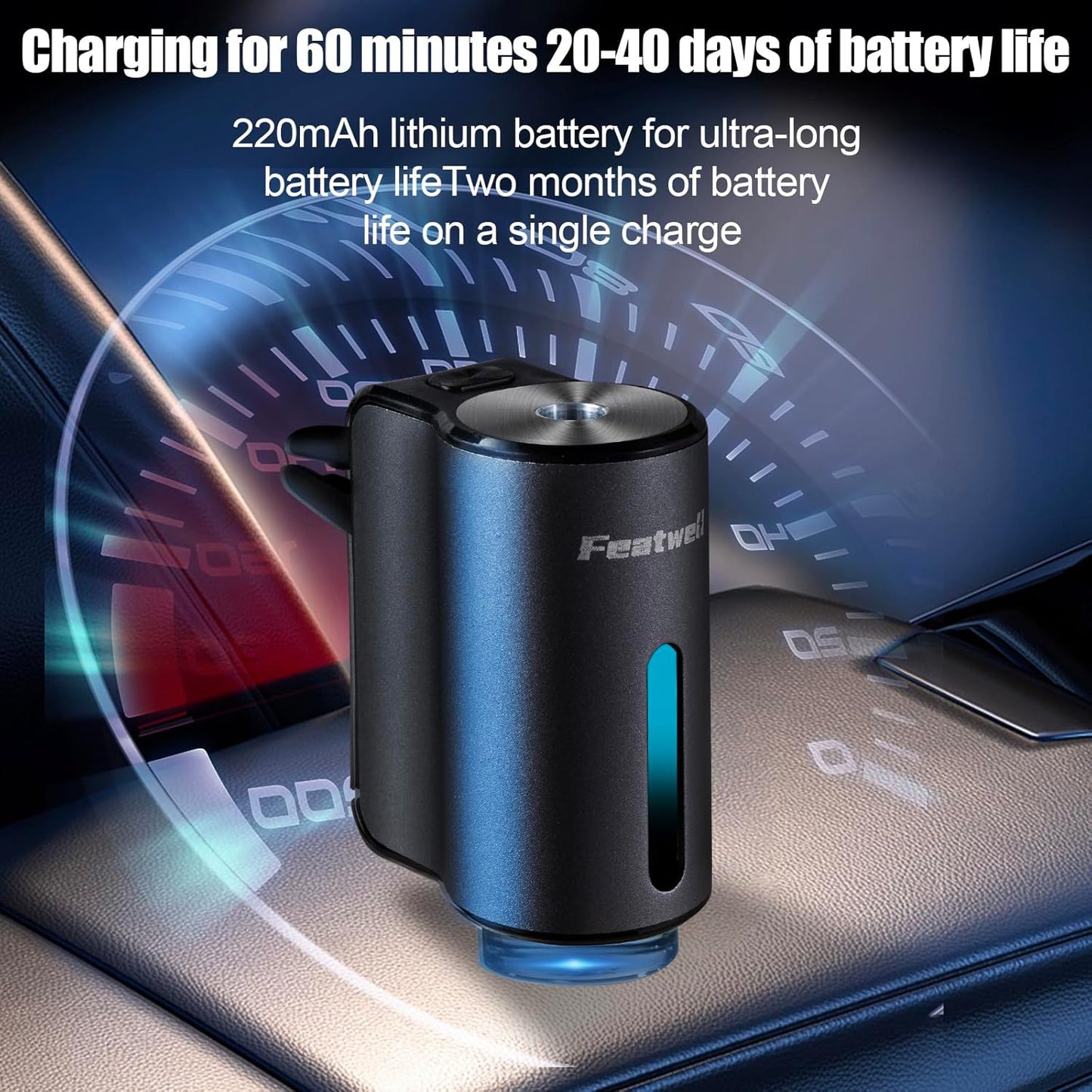 Car Aromatherapy/Fragrance car Air fresheners/Humidifier Essential Oil Diffuser for Vehicle (Black)