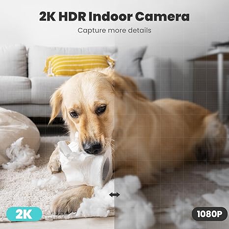 2K Indoor Security Camera, 360° Cameras for Home Security Indoor with Motion Detection, Pet Camera with Phone App